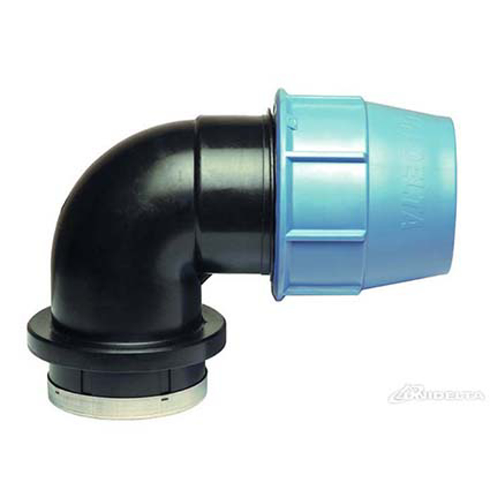 PP kompresiono koleno sa unutrašnjim navojem Unidelta za PE cevi